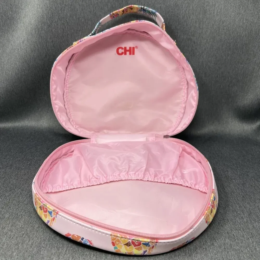 CHI Pineapple Crush Travel Hair Dryer 1400W Matching Print Carrying Case Pink